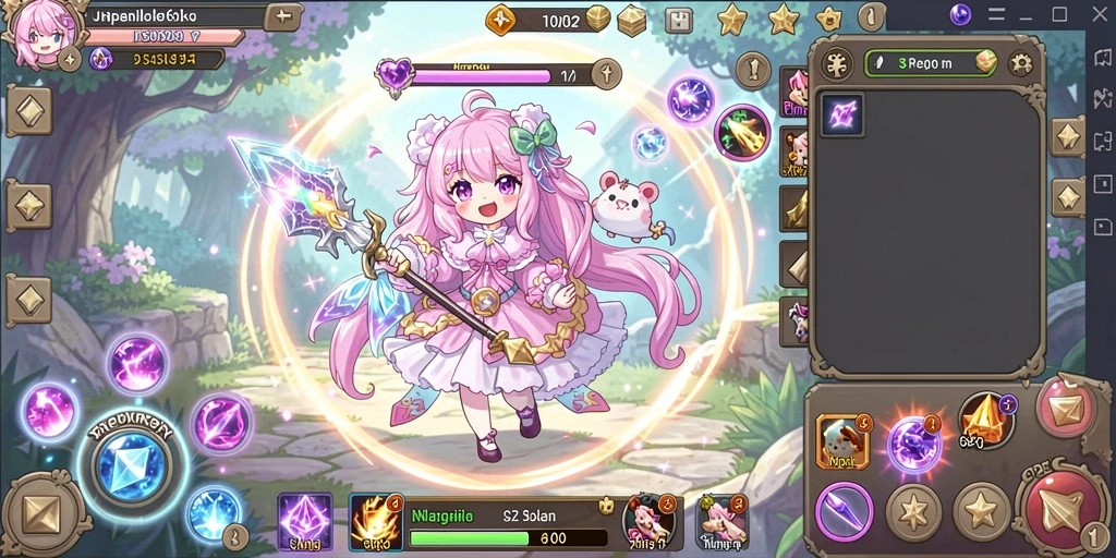 l777 - Tangkapan layar menunjukkan menu upgrade item dan karakter.